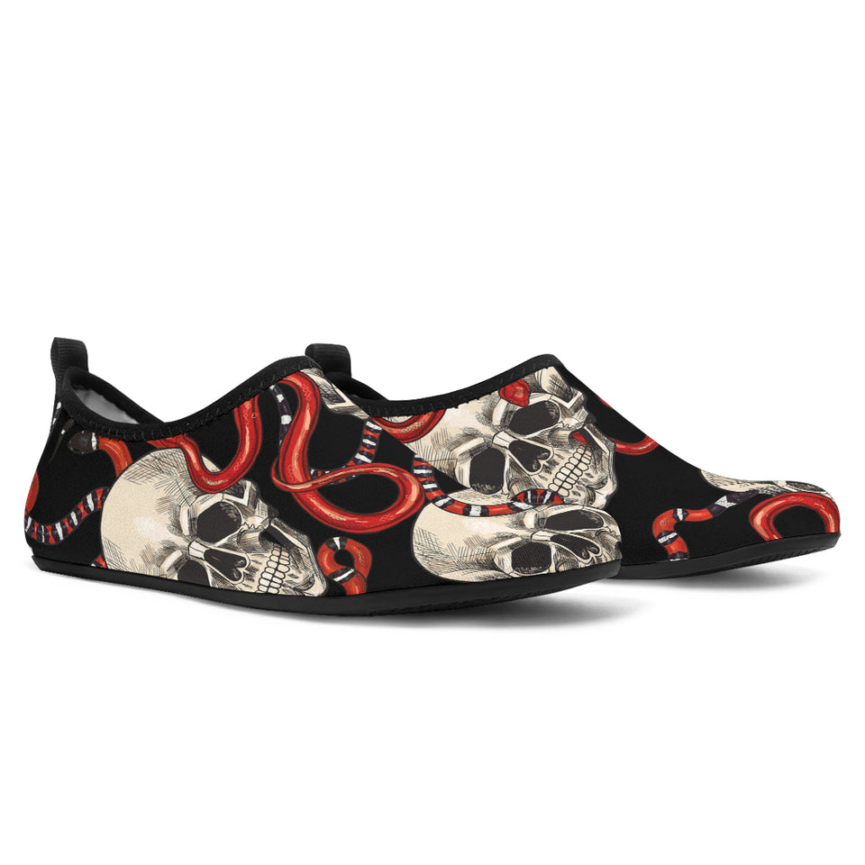 Red Snake Skull Pattern Aqua Shoes