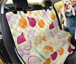 Onion Garlic White Red Pattern Dog Car Seat Covers
