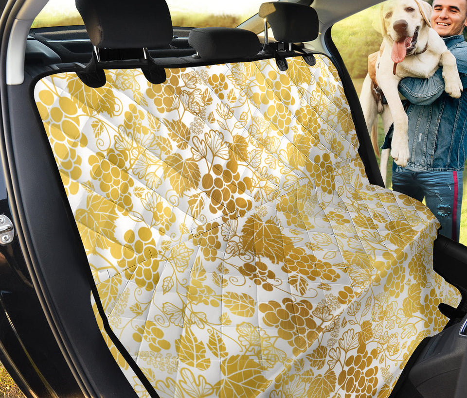 Gold Grape Pattern Dog Car Seat Covers