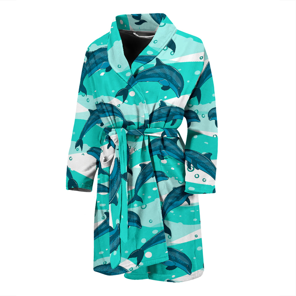 Dolphin Sea Pattern Men'S Bathrobe