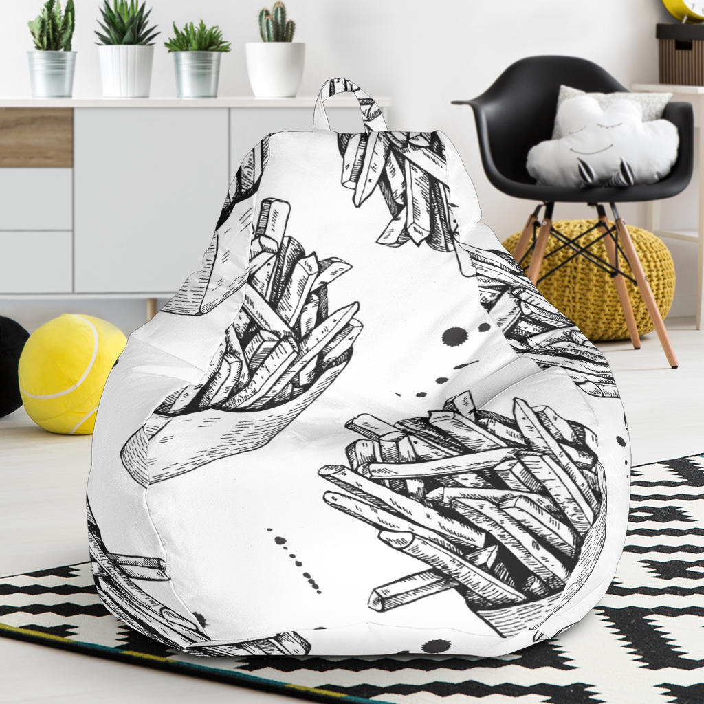 Hand Drawn French Fries Pattern Bean Bag Cover