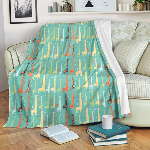Giraffe Pattern Print Design 01 Premium Blanket
