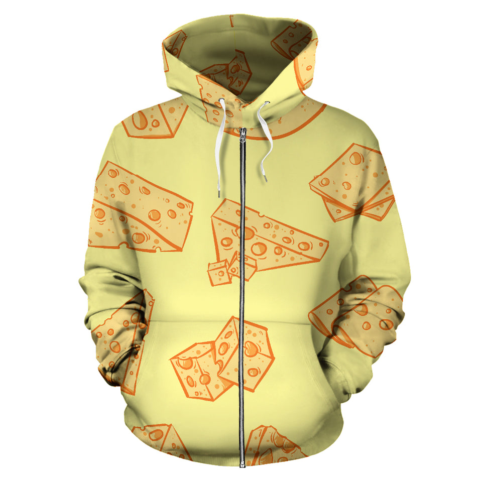 Cheese Design Pattern Zip Up Hoodie