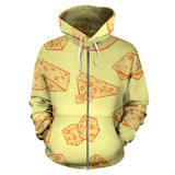 Cheese Design Pattern Zip Up Hoodie