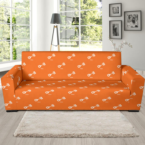 Engine Piston Orange Background Pattern Print Design 05 Sofa Slipcover