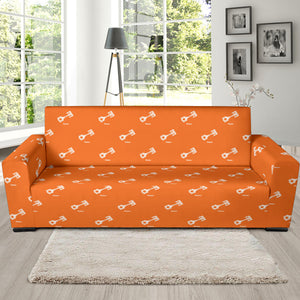 Engine Piston Orange Background Pattern Print Design 05 Sofa Slipcover