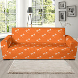Engine Piston Orange Background Pattern Print Design 05 Sofa Slipcover