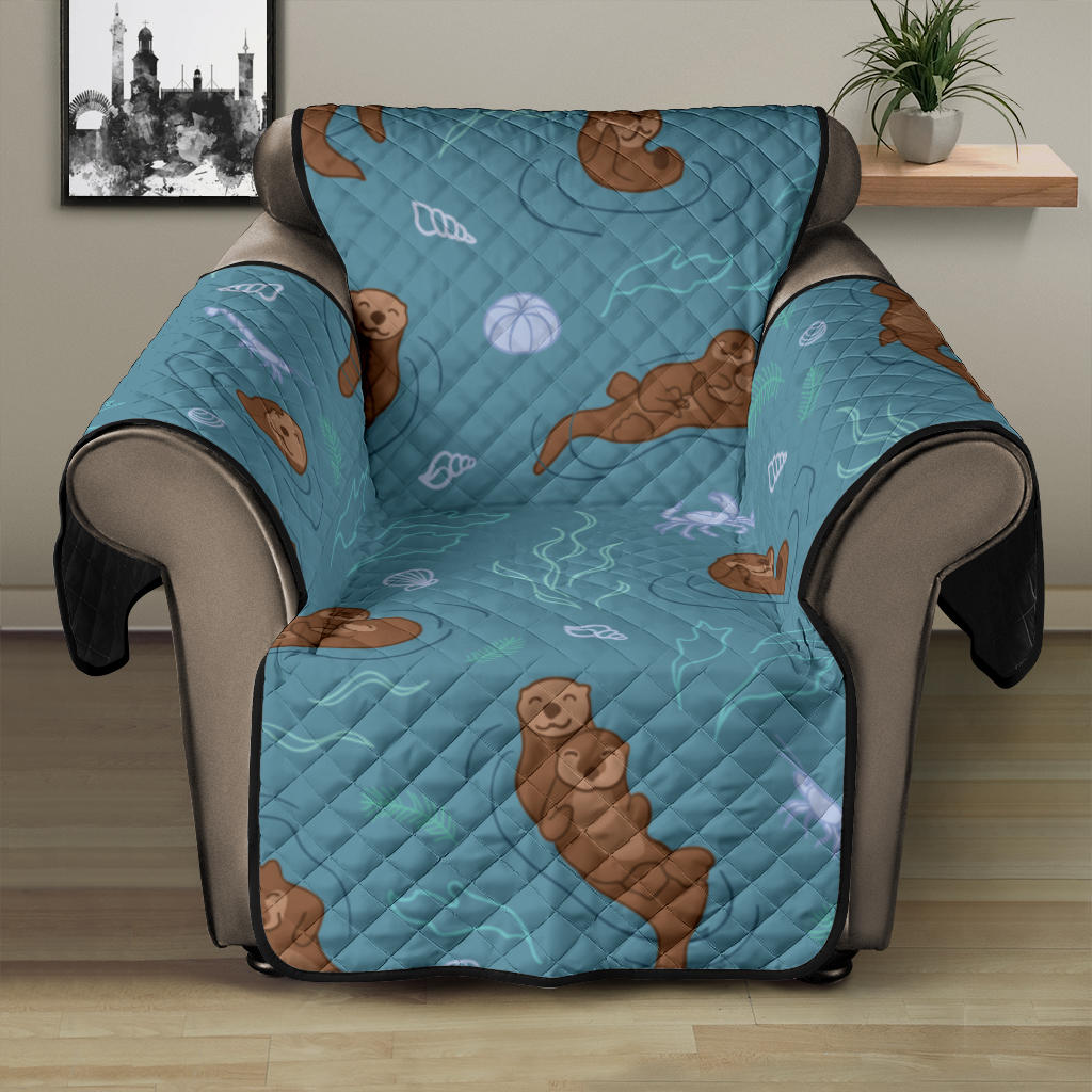 Sea otters pattern Recliner Cover Protector