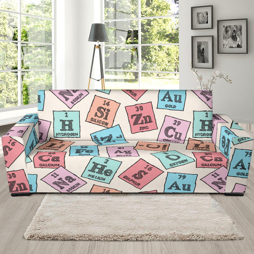 Chemistry Periodic Table Pattern Print Design 02 Sofa Slipcover