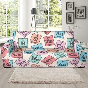 Chemistry Periodic Table Pattern Print Design 02 Sofa Slipcover