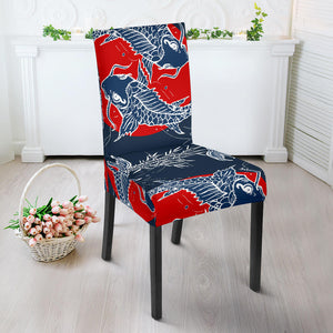 Koi Fish Carp Fishs Hand Drawn Japanese Art Dining Chair Slipcover