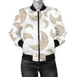 Cool Gold Moon Abstract Pattern Women'S Bomber Jacket