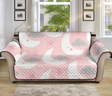 Cute moon cloud star pattern pink dot background Sofa Cover Protector