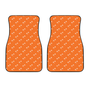 Engine Piston Orange Background Pattern Print Design 05 Front Car Mats