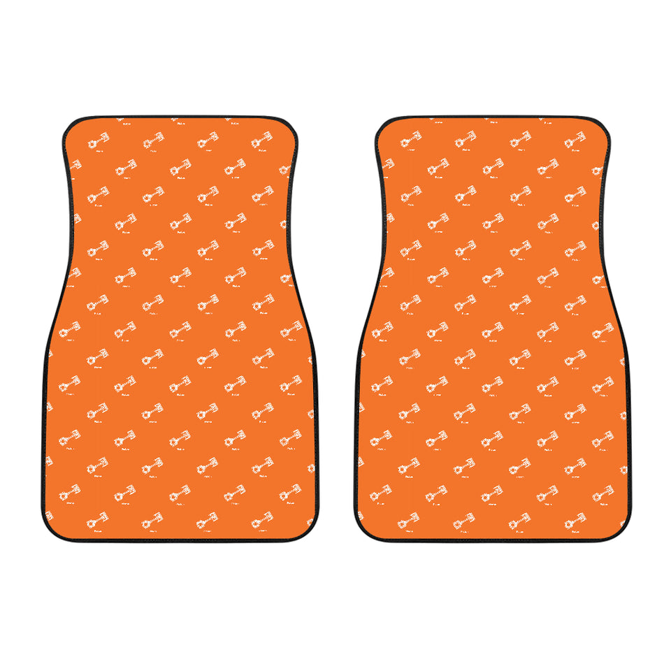 Engine Piston Orange Background Pattern Print Design 05 Front Car Mats