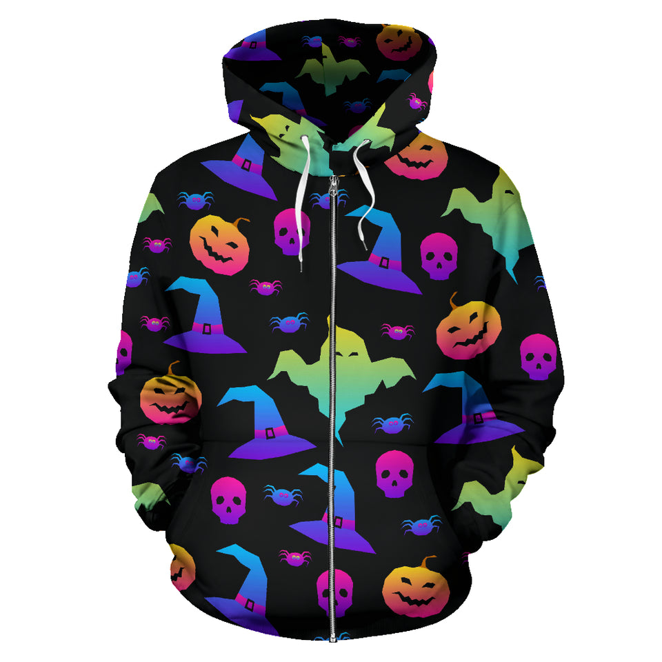 Colorful Halloween Background Zip Up Hoodie