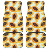 Watercolor Papaya Pattern Front And Back Car Mats