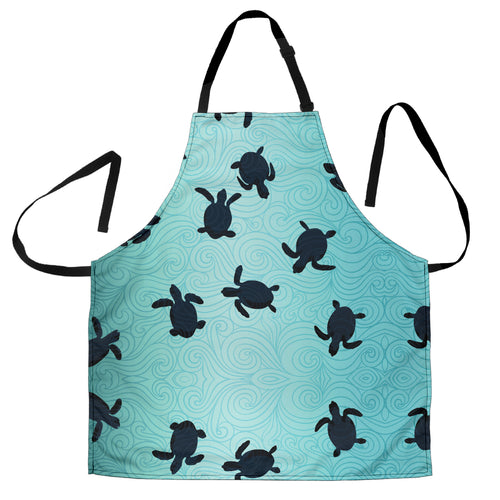 Sea Turtle With Blue Ocean Backgroud Adjustable Apron