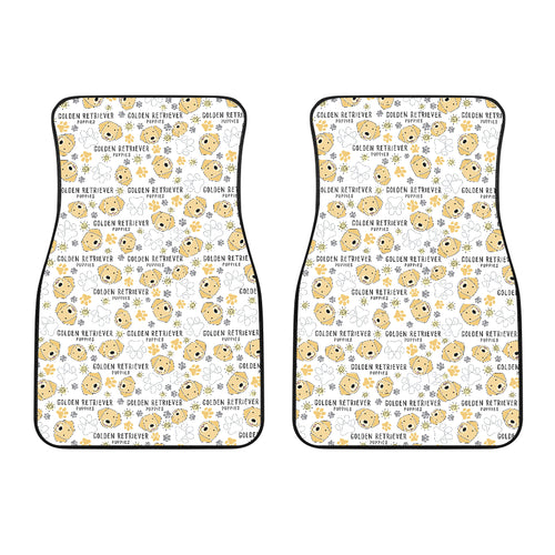 Golden Retriever Pattern Print Design 04 Front Car Mats