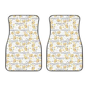 Golden Retriever Pattern Print Design 04 Front Car Mats