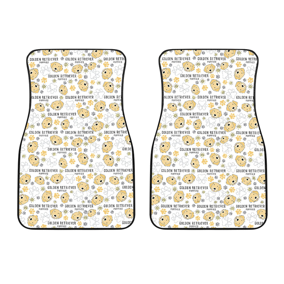 Golden Retriever Pattern Print Design 04 Front Car Mats
