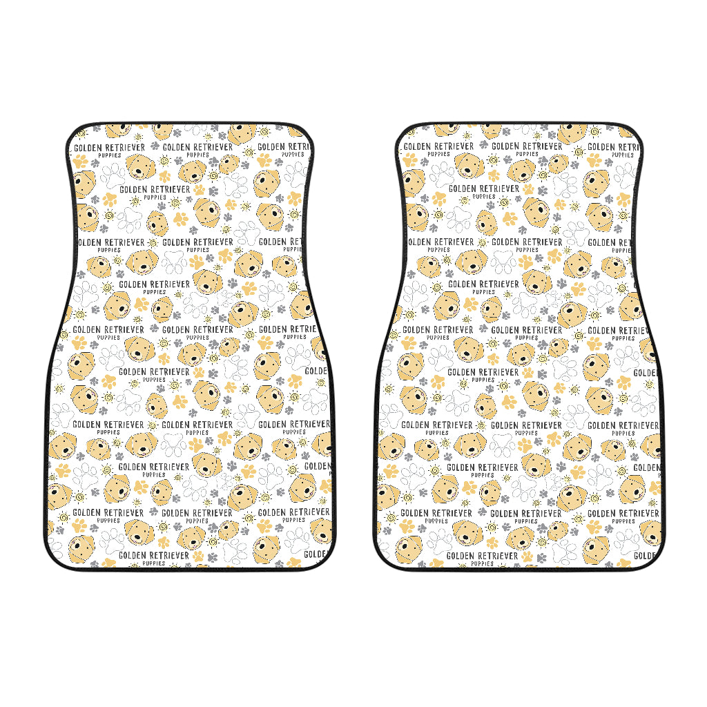 Golden Retriever Pattern Print Design 04 Front Car Mats