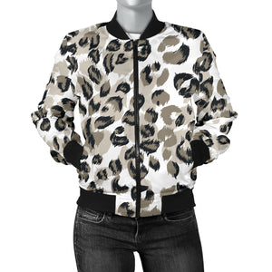 Leopard Skin Print Pattern Women'S Bomber Jacket