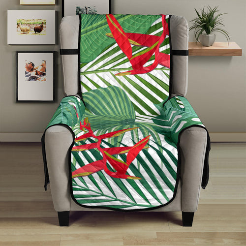 heliconia palm and monstera  leaves pattern Chair Cover Protector