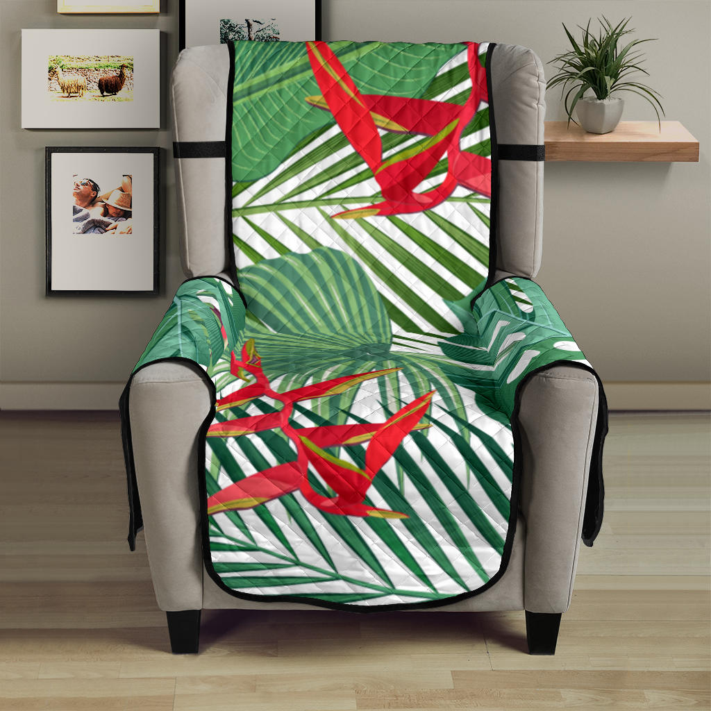 heliconia palm and monstera  leaves pattern Chair Cover Protector