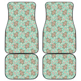 Hippopotamus Pattern Print Design 02 Front and Back Car Mats