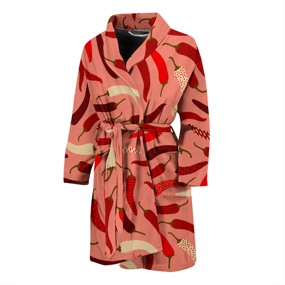 Beautiful Chili Peppers Pattern Men'S Bathrobe