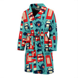 British Pattern Print Design 04 Men's Bathrobe