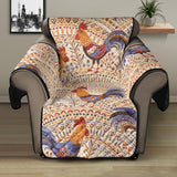 Cute rooster chicken cock floral ornament background Recliner Cover Protector