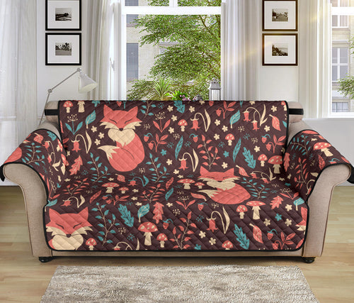 fox leaves mushroom pattern Sofa Cover Protector