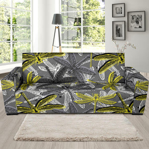 Hand Drawn Dragonfly Pattern Sofa Slipcover