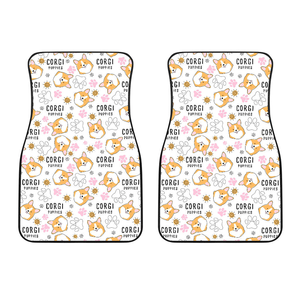Corgi Dog Pattern Front Car Mats