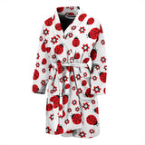 Ladybug Pattern Print Design 04 Men's Bathrobe