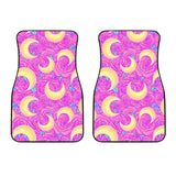 Moon Pink Rose Background Front Car Mats