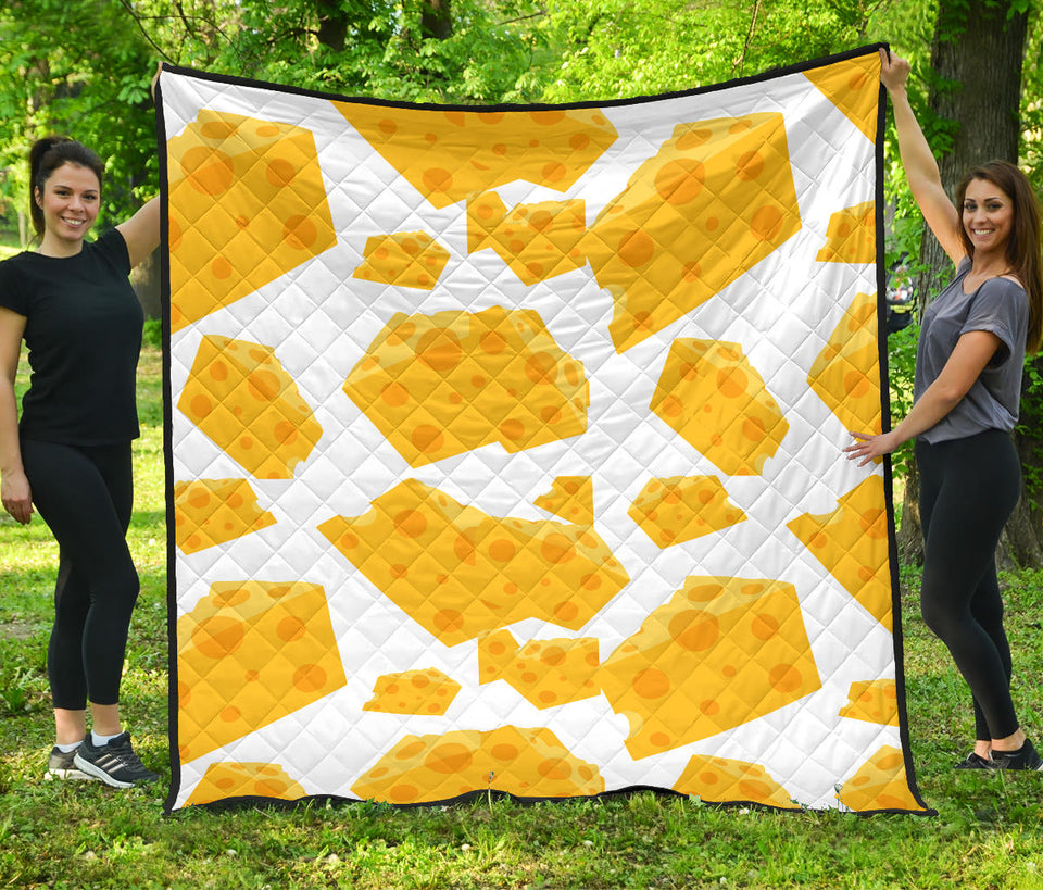 Cheese Slice Pattern Premium Quilt