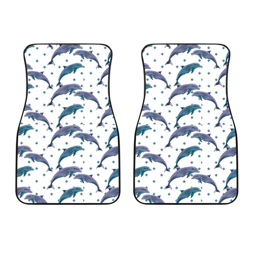 Dolphins Pattern Dotted Background Front Car Mats