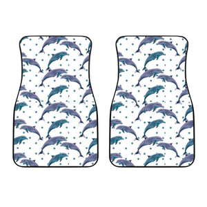 Dolphins Pattern Dotted Background Front Car Mats