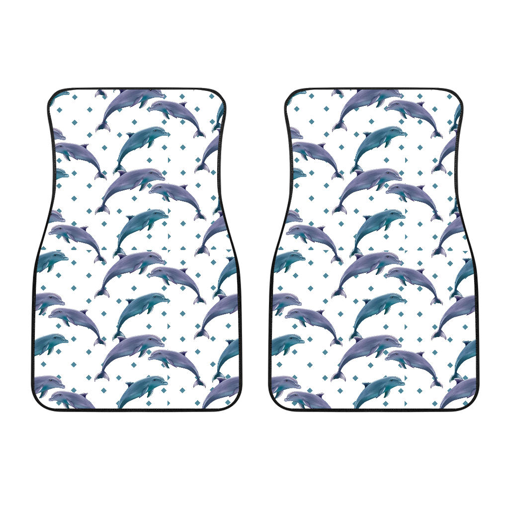 Dolphins Pattern Dotted Background Front Car Mats