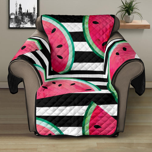 Watercolor paint textured watermelon pieces Recliner Cover Protector