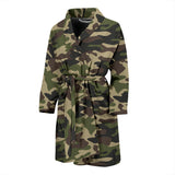 Dark Green Camo Camouflage Pattern Men'S Bathrobe