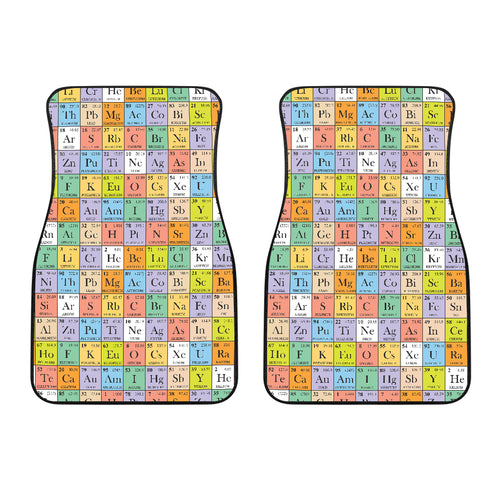 Chemistry Periodic Table Pattern Print Design 01 Front Car Mats