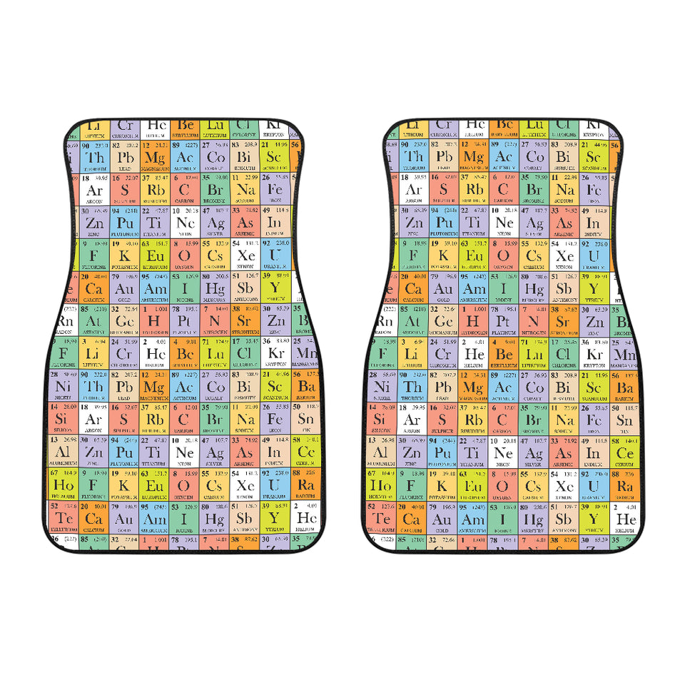 Chemistry Periodic Table Pattern Print Design 01 Front Car Mats