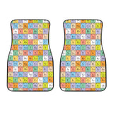 Chemistry Periodic Table Pattern Print Design 01 Front Car Mats