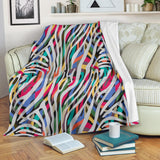Colorful Zebra Skin Pattern Premium Blanket