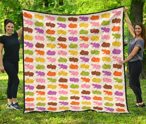 Hippopotamus Pattern Print Design 01 Premium Quilt