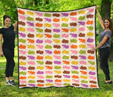 Hippopotamus Pattern Print Design 01 Premium Quilt